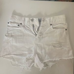 Urban Outfitters BDG White Jean Shorts Slightly Distressed